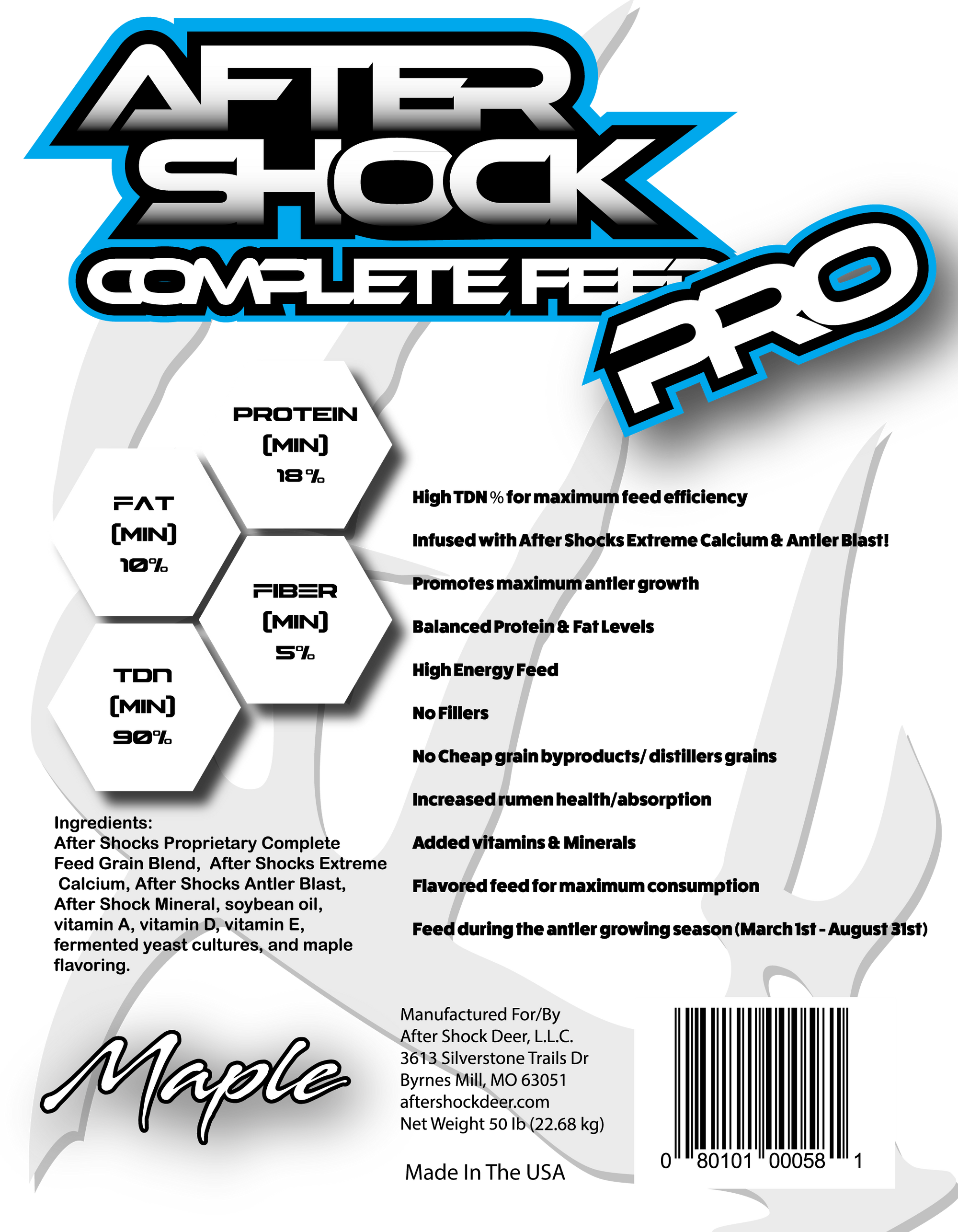 50LB Complete Feed Pro Bag (Maple Flavored)